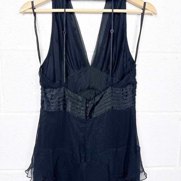 Vintage Max Azria Y2K Silk Fairy Grunge Midi Dress Womens 4 Whimsy Goth Vamp - Picture 7 of 16